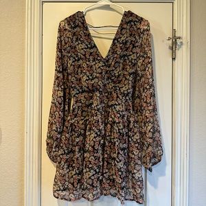 REVOLVE Cut Out Frill Dress in Floral, Size Small